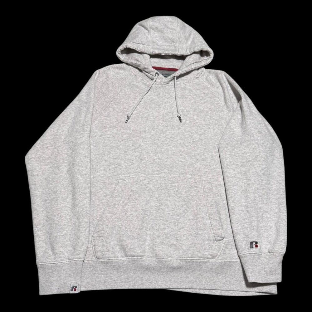 Russell Athletic Cotton Blend Gray Hoodie Sweatshirt Adult Large